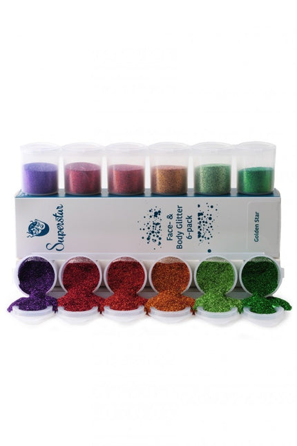 Glitter colorati arcobaleno 6 pezzi