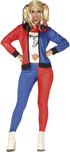 Costume Harley Quinn Rosso Blu Donna