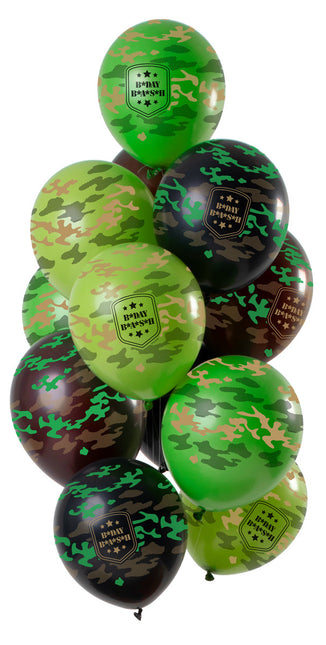 Palloncini Buon Compleanno Stampa Esercito 30cm 12pz