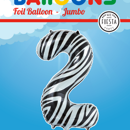 Palloncino in foil Figura 2 Zebra XL 86cm vuoto