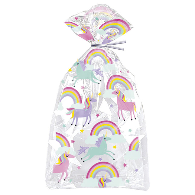 Sacchetti festa unicorno arcobaleno 20pz