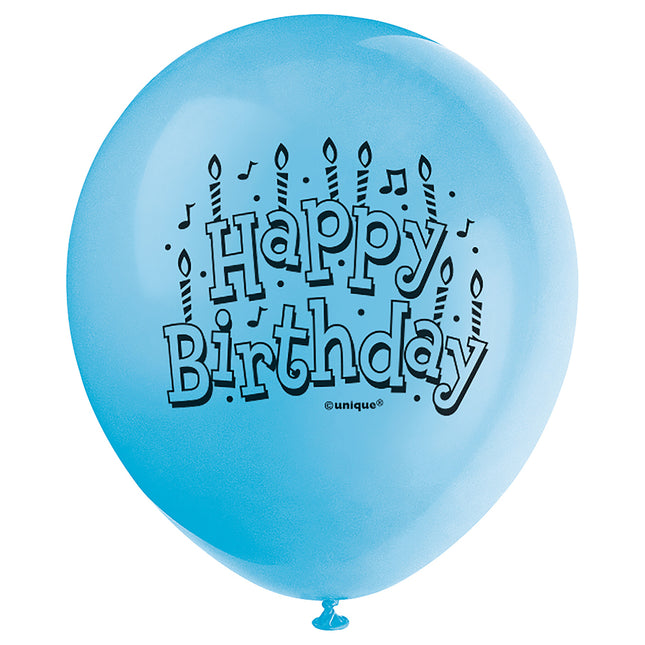 Palloncini di buon compleanno blu 23cm 15pz