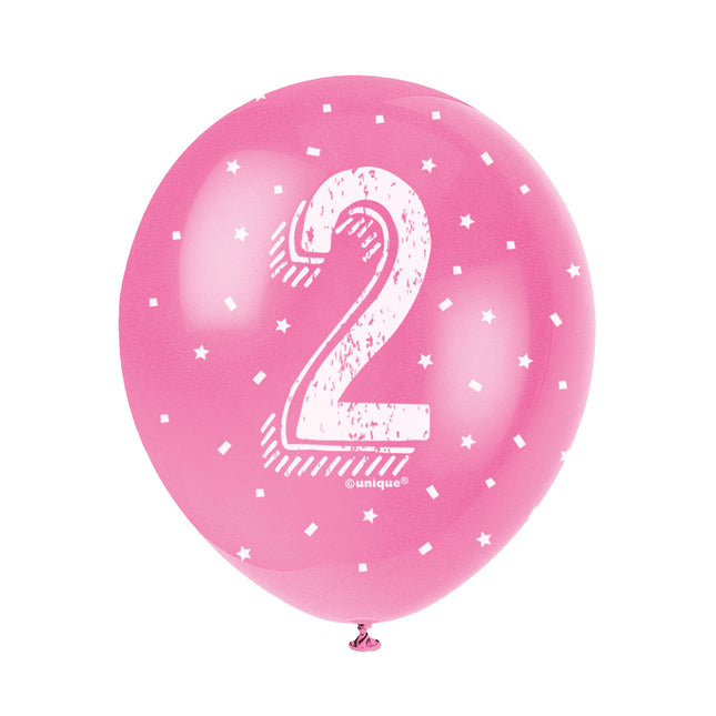 Palloncini 2 anni Coriandoli 30cm 5pz