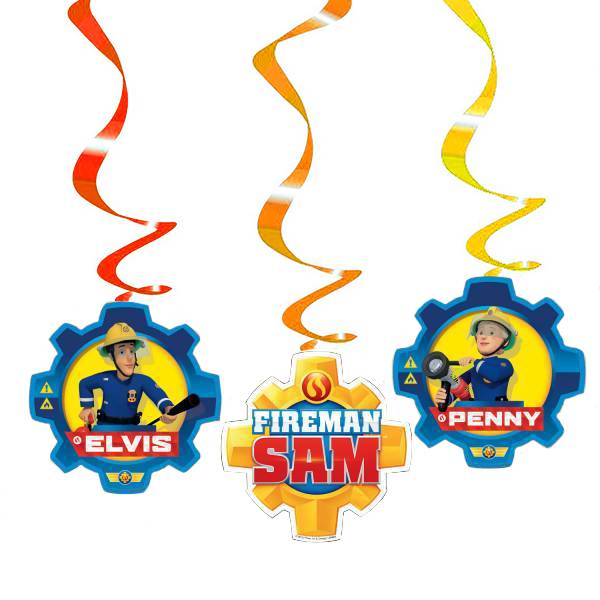 Set di decorazioni da appendere Fireman Sam 6 pezzi