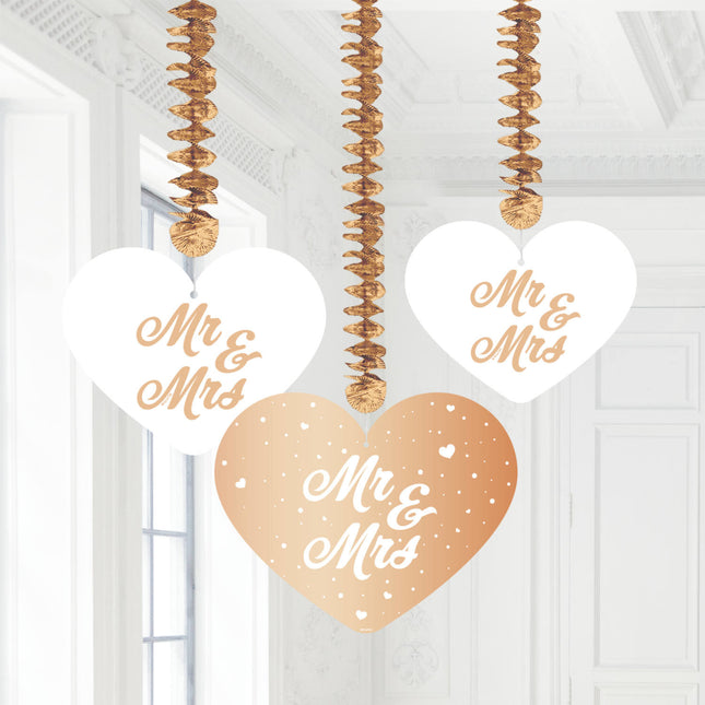 Mr, & Mrs, decorazione da appendere 70cm 3pz