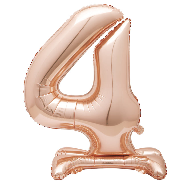 Palloncino in foil Figura 4 Oro Rosa Standard 76 cm