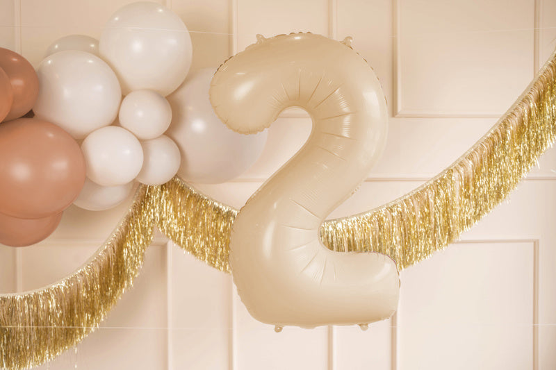 Palloncino in foil Numero ''2'', 72 cm, beige