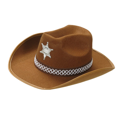 Cappello da cowboy marrone da sceriffo