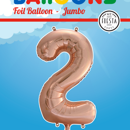 Pallone in foil Figura 2 Rose Gold XL 86cm vuoto