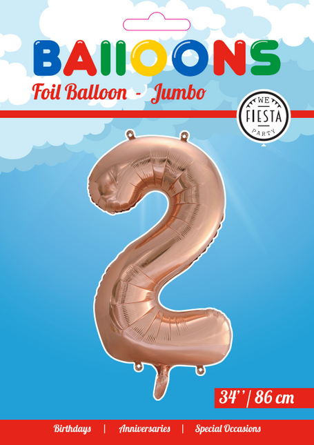 Pallone in foil Figura 2 Rose Gold XL 86cm vuoto