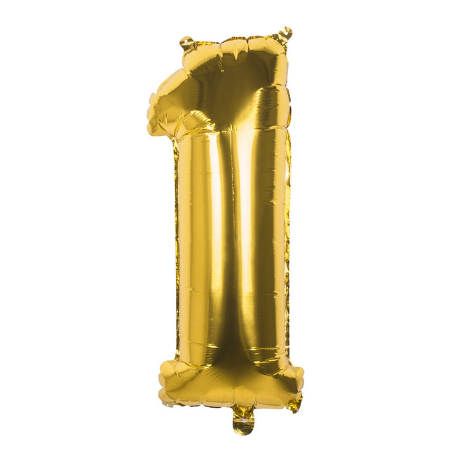 Palloncino numero d'oro 1 anno 36 cm