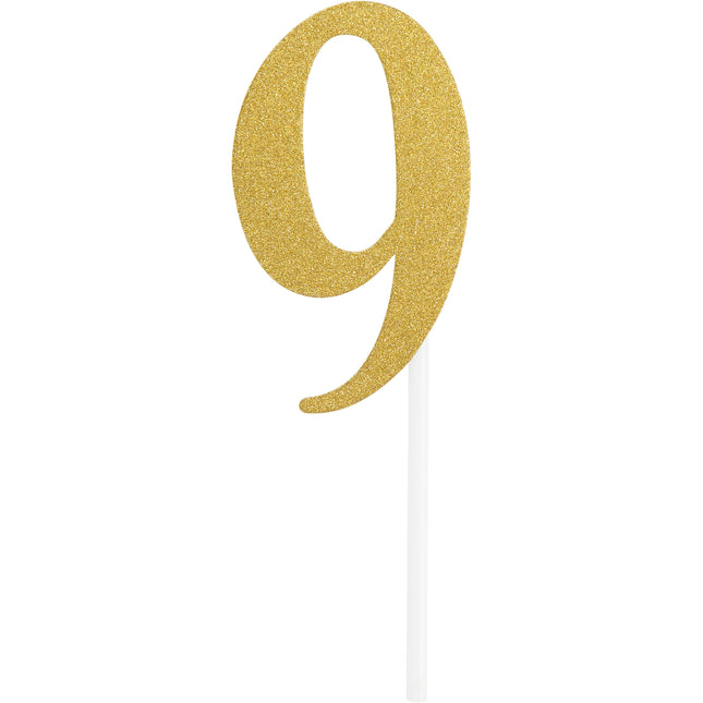 Cake topper oro 9 anni 5x8cm