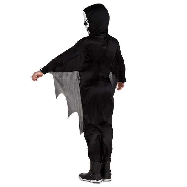 Costume da scheletro di Halloween per bambino nero