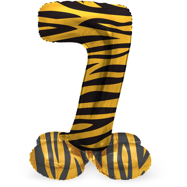 Palloncino numero 7 anni Tiger con vuoto standard 41 cm