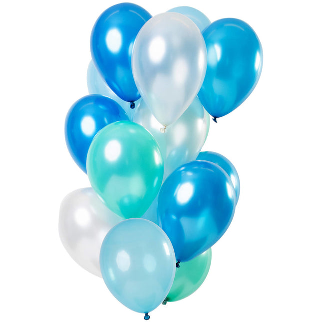 Palloncini blu azzurro cromo 33cm 15pz