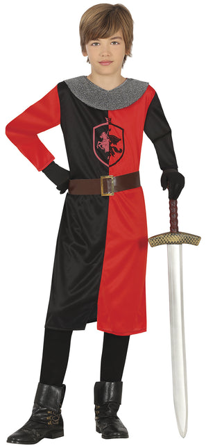 Costume da cavaliere rosso nero bambino