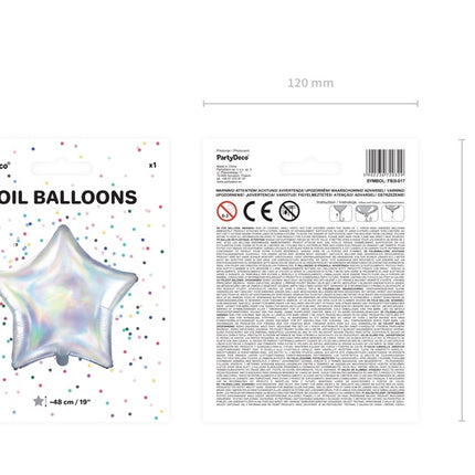 Palloncino ad elio Star Pearl 48 cm vuoto