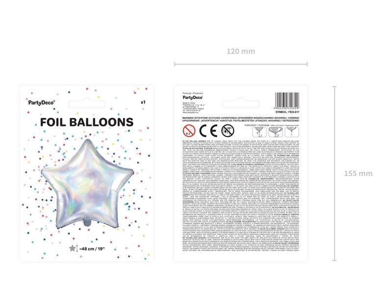 Palloncino ad elio Star Pearl 48 cm vuoto