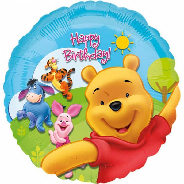 Palloncino ad elio Winnie The Pooh Buon Compleanno 45 cm vuoto