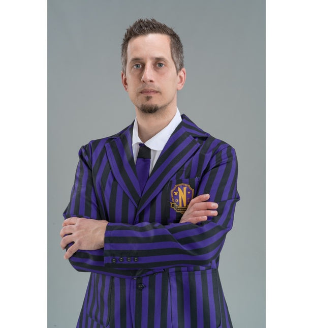 Costume Wednesday Uniforme scolastica nero/viola da uomo