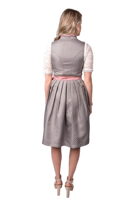 Abito Dirndl Grigio Oktoberfest Rosa Donna