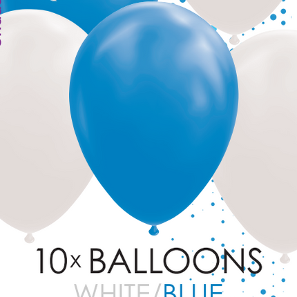 Palloncini bianchi blu 30cm 10pz