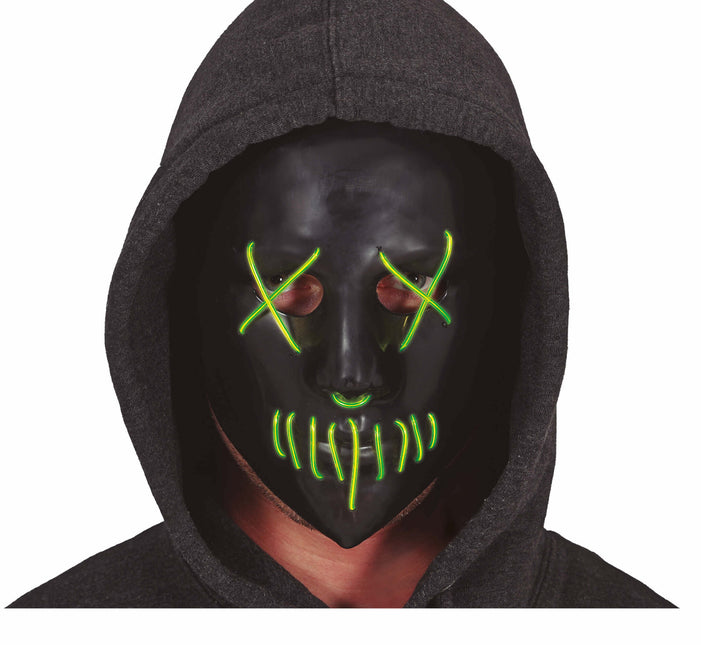 Maschera di Halloween verde nera con luce