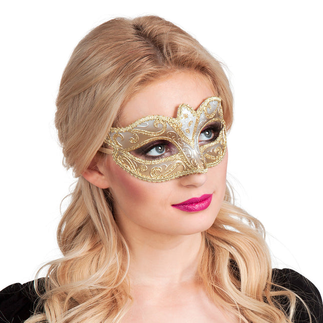 Maschera occhi Venezia Felina Gold