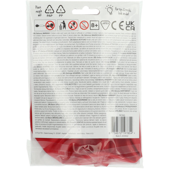 Palloncino rosso metallizzato rosso fuoco 80 cm