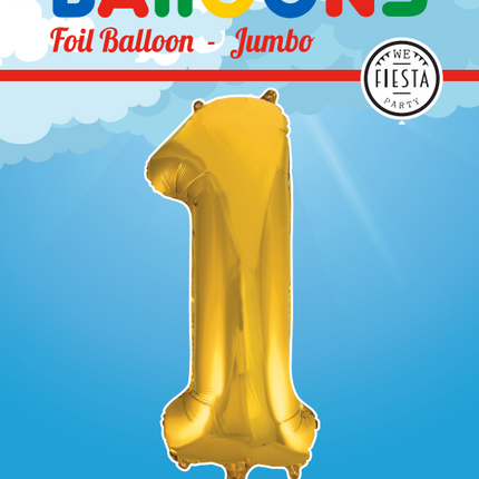 Palloncino Foil Figura 1 Gold XL 86cm vuoto