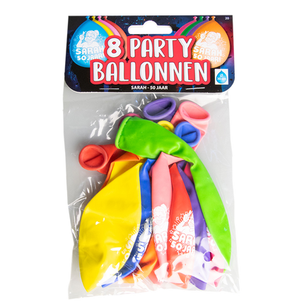 Palloncini Sarah 50 Anni 30cm 8pz