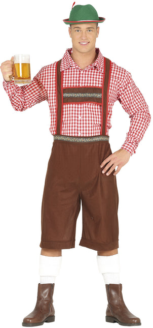 Costume Oktoberfest Uomo Rosso Marrone