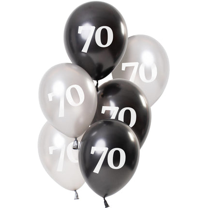 Palloncini 70 anni neri 23cm 6pz