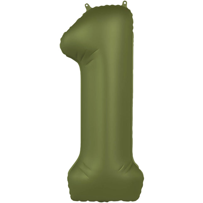 Palloncino a 1 anno di figura verde opaco 86 cm