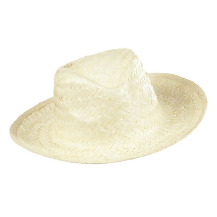 Cappello da cowboy in paglia bianca