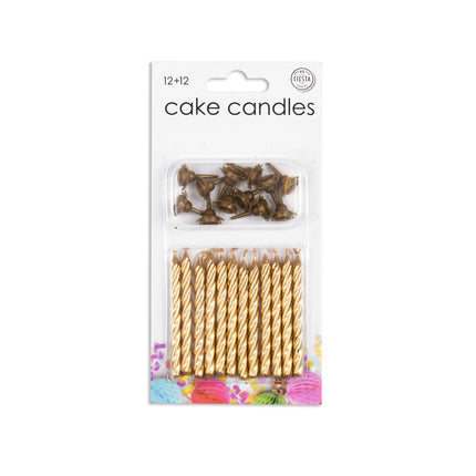 Candele dorate 6cm 12pz