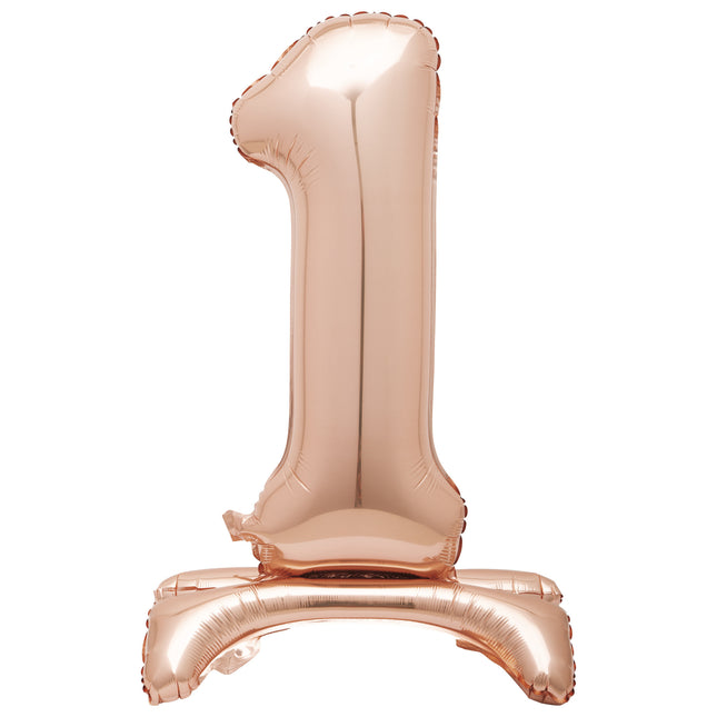 Palloncino in foil Figura 1 Oro Rosa Standard 76 cm