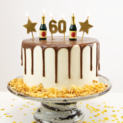 Candele 60 anni Champagne 17,5 cm