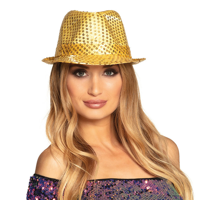 Cappello d'oro glitterato