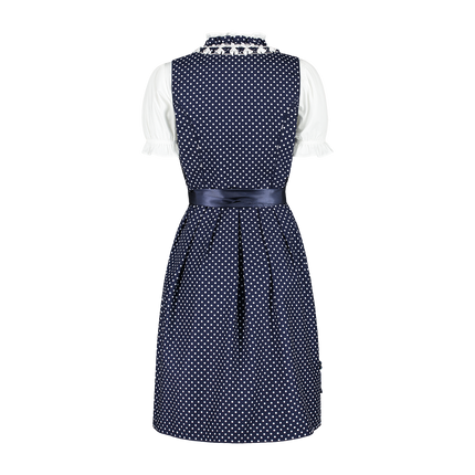 Dirndl blu e bianco a pois