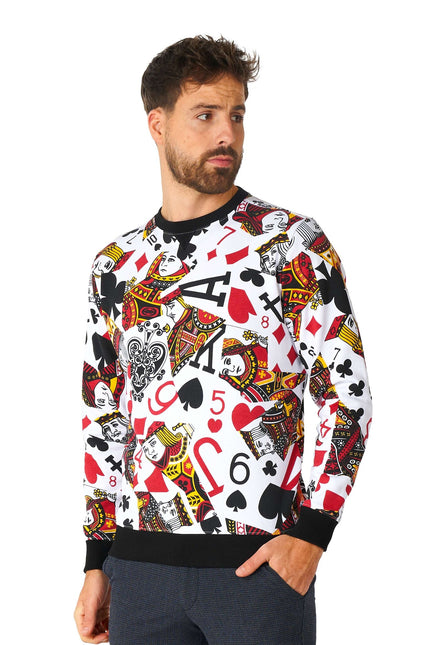 Maglione da uomo con carte da gioco del casinò OppoSuits