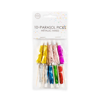 Adesivi colorati per cocktail Ombrellone lungo 10cm 10pz