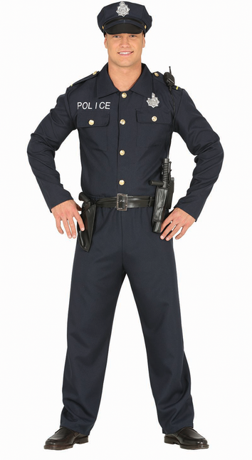 Costume da poliziotto uomo blu