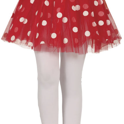 Tutù rosso bambina a pois 30 cm