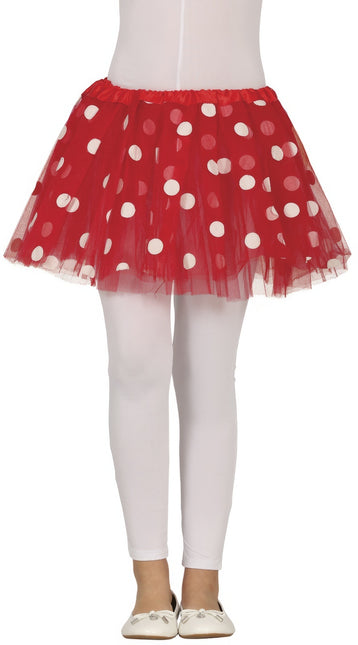 Tutù rosso bambina a pois 30 cm