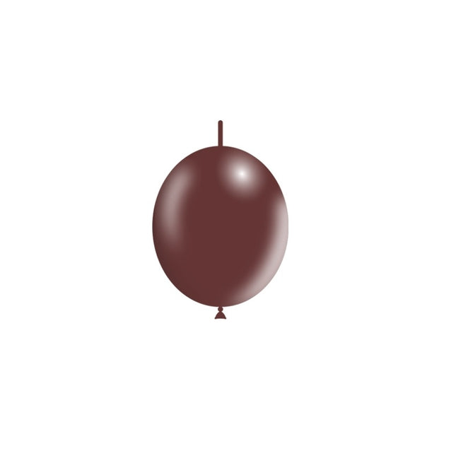 Palloncini a bottone marrone scuro 15cm 100pz