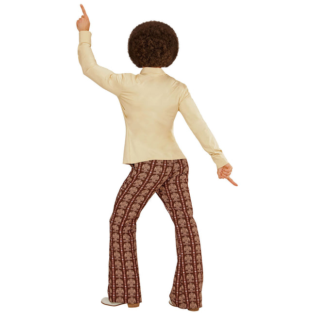 Camicetta Disco 70S Beige Uomo