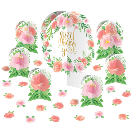 Set di decorazioni Baby Girl Flowers 27 pezzi