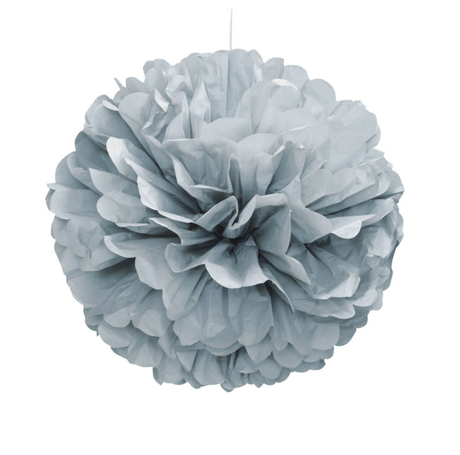 Pompon argento 40 cm