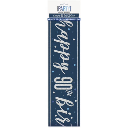 Striscione 90 Anni Blu Scuro 2,74 m